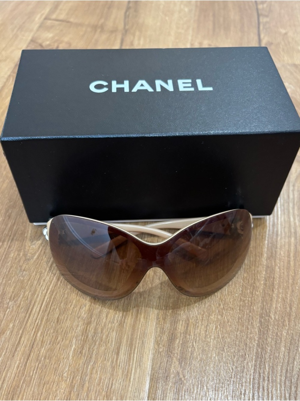 Chanel Oversized Sunglasses Floral Logo